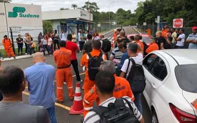 Petroleiros da Termobahia fazem paralisação para protestar contra ACT do Sistema Petrobras