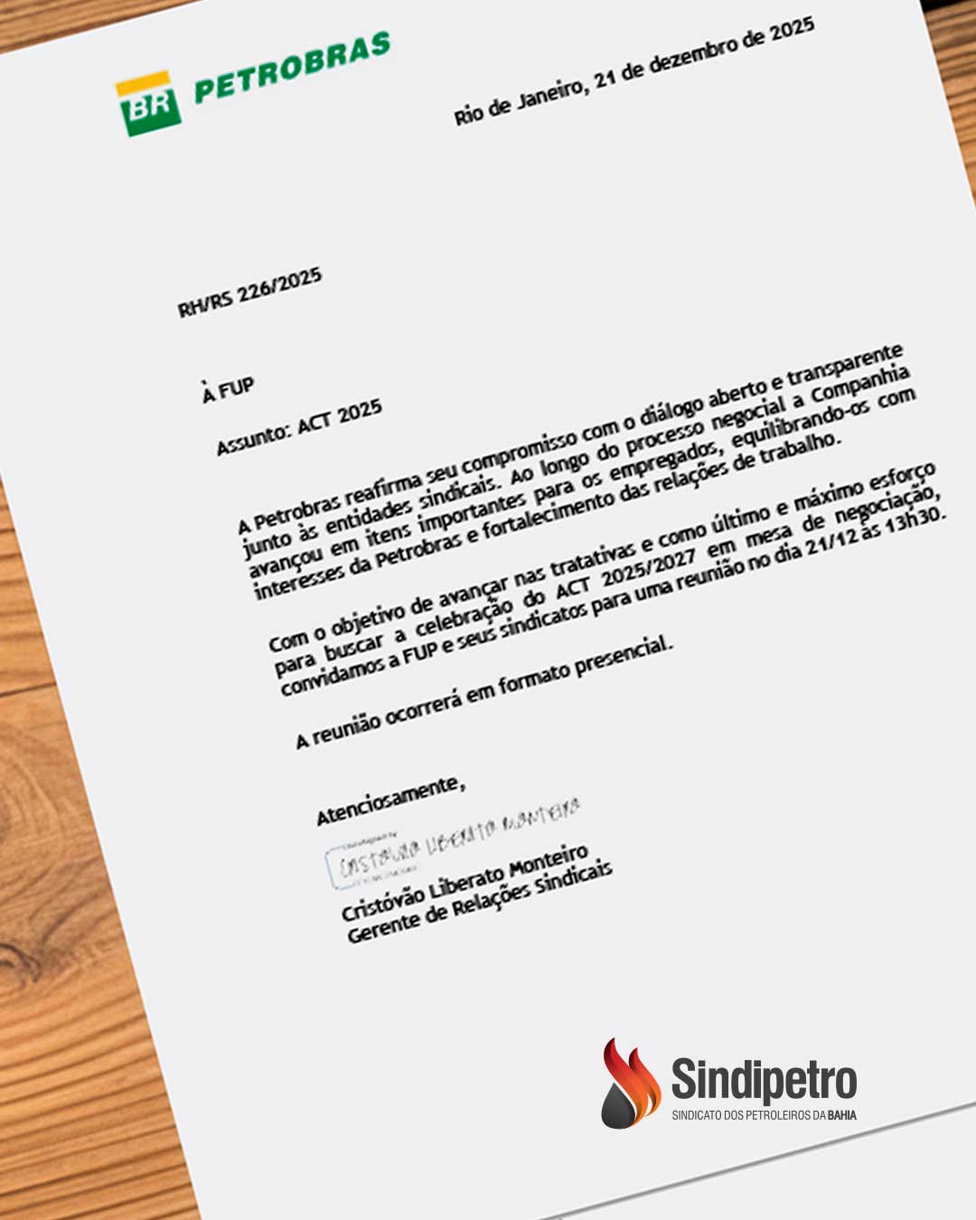 Petrobrás responde a FUP e marca reunião para as 13h30