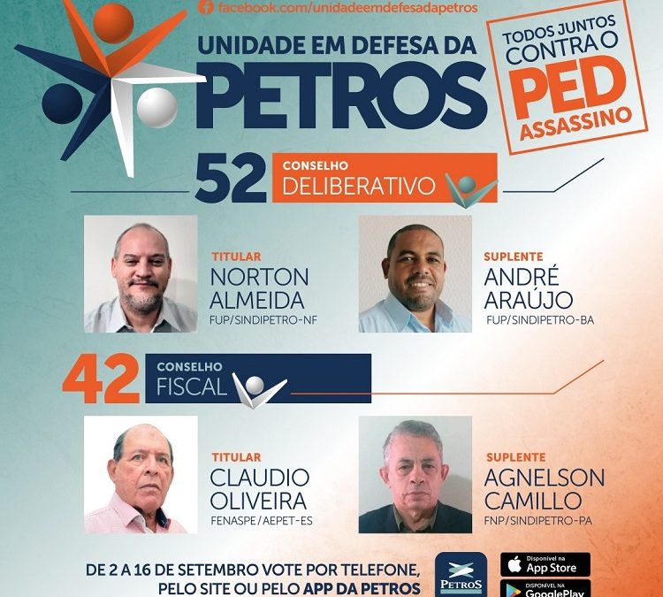 Chapa Unidade em defesa da Petros é a melhor escolha contra o PED assassino