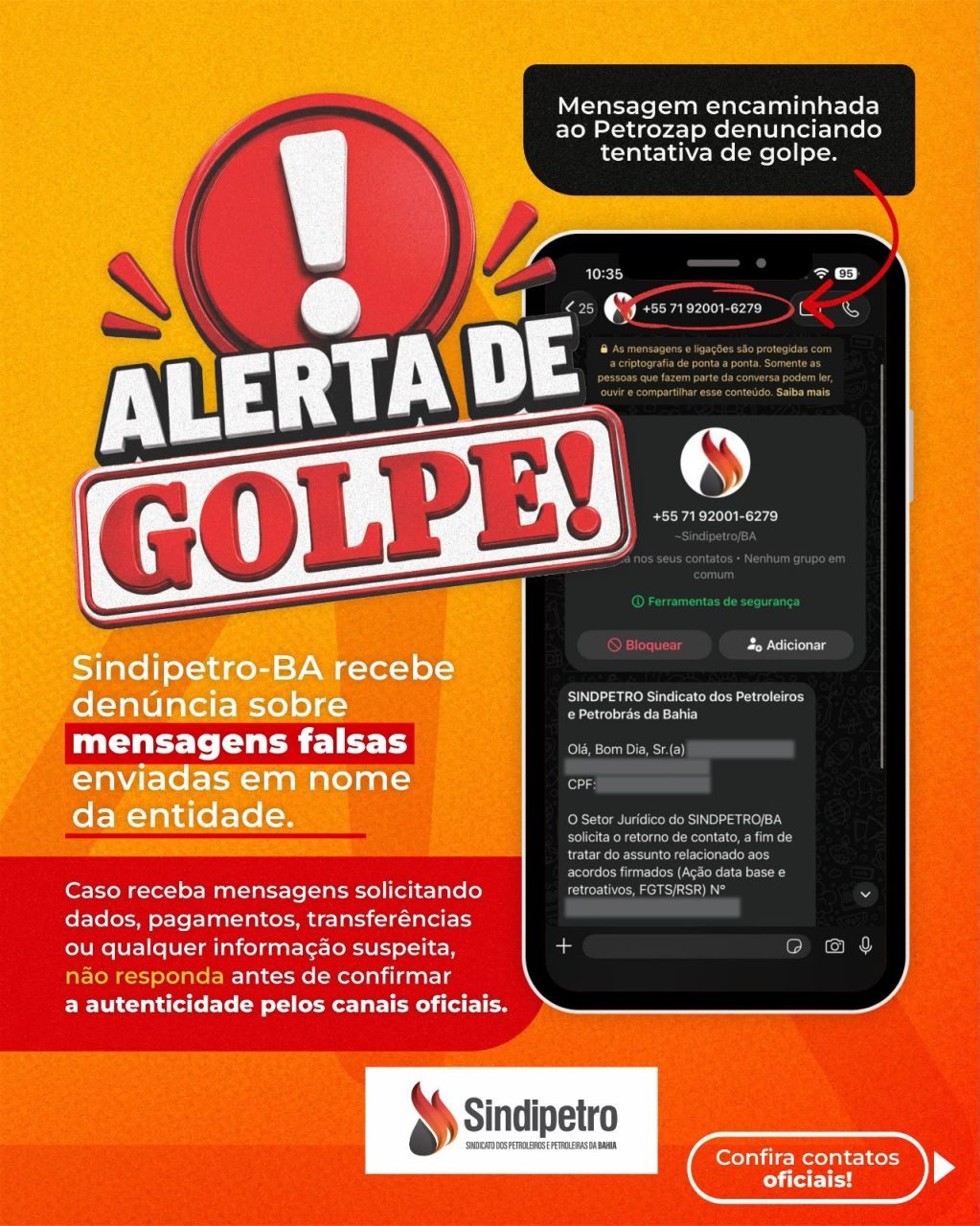 🚨 ALERTA DE GOLPE!