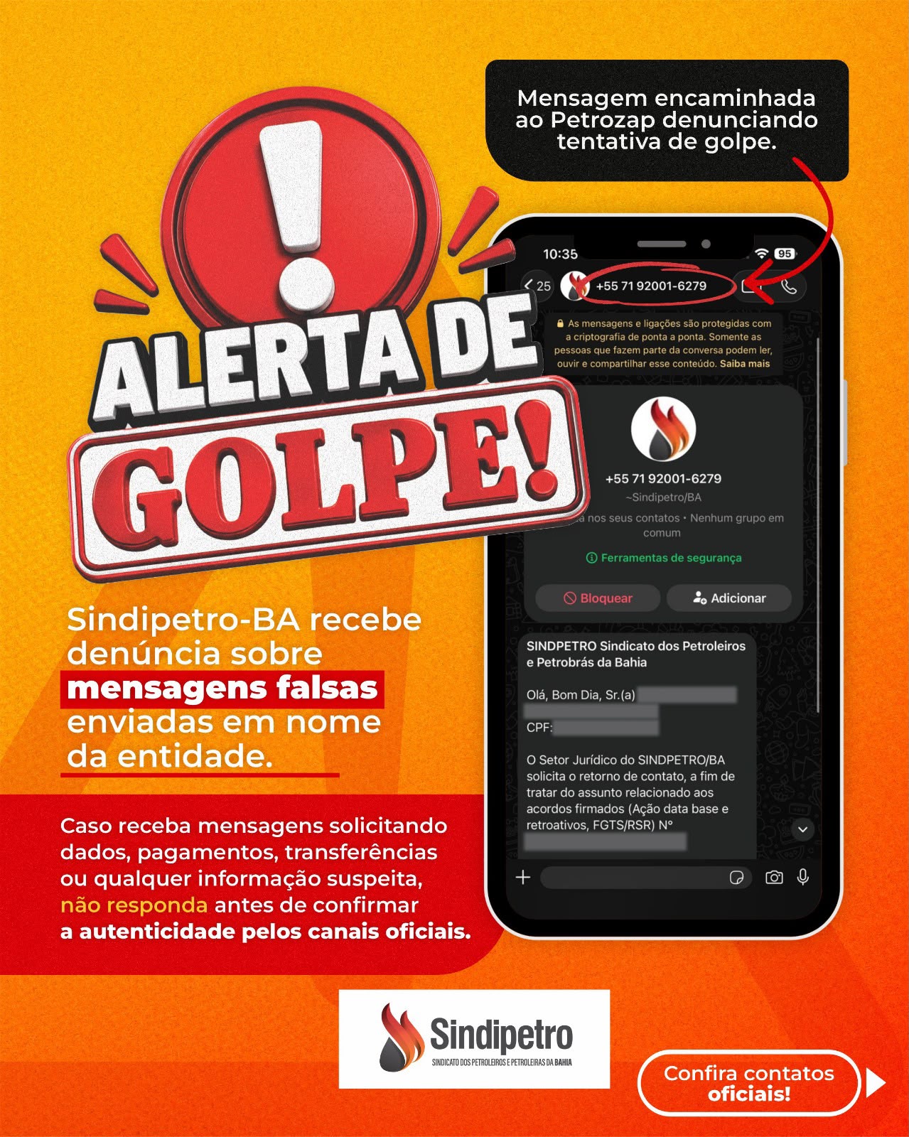🚨 ALERTA DE GOLPE!